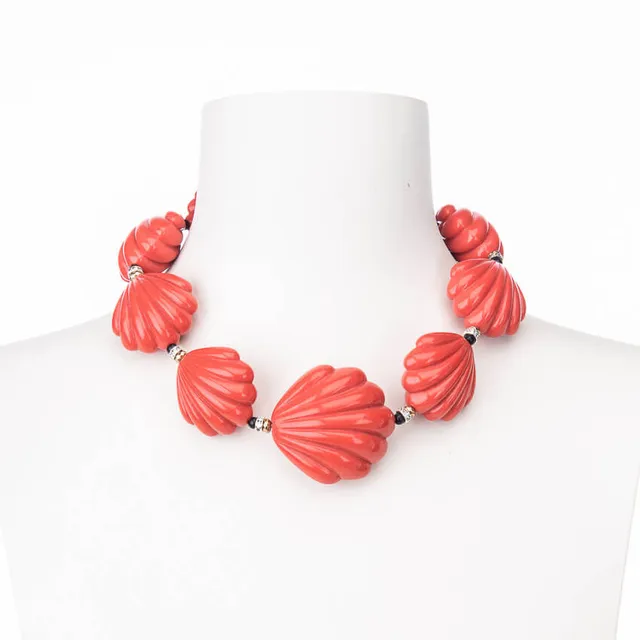 Chic Ad Hoc Collane Collana girocollo conchiglie rosso corallo