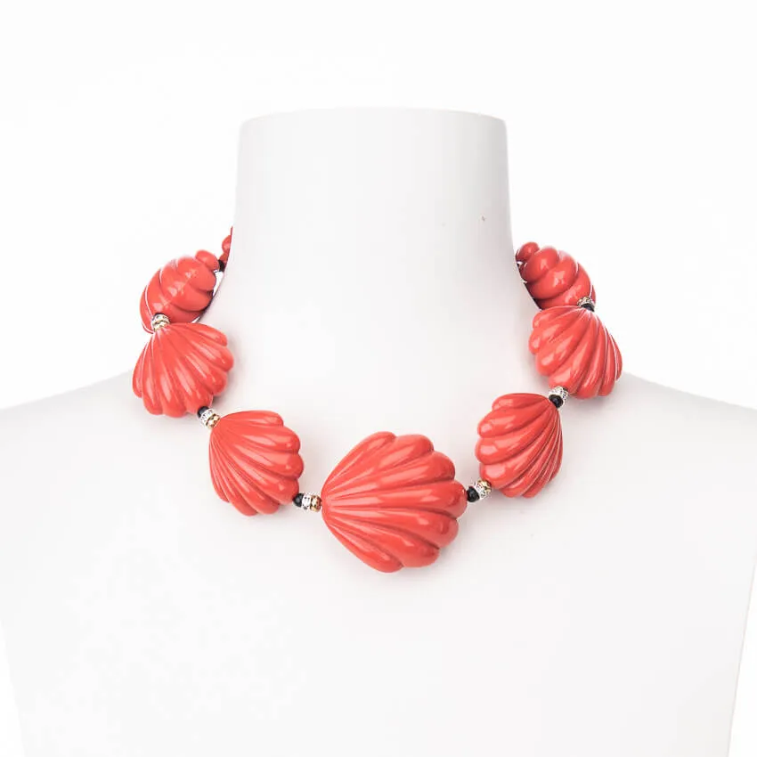 Chic Ad Hoc Collane Collana girocollo conchiglie rosso corallo