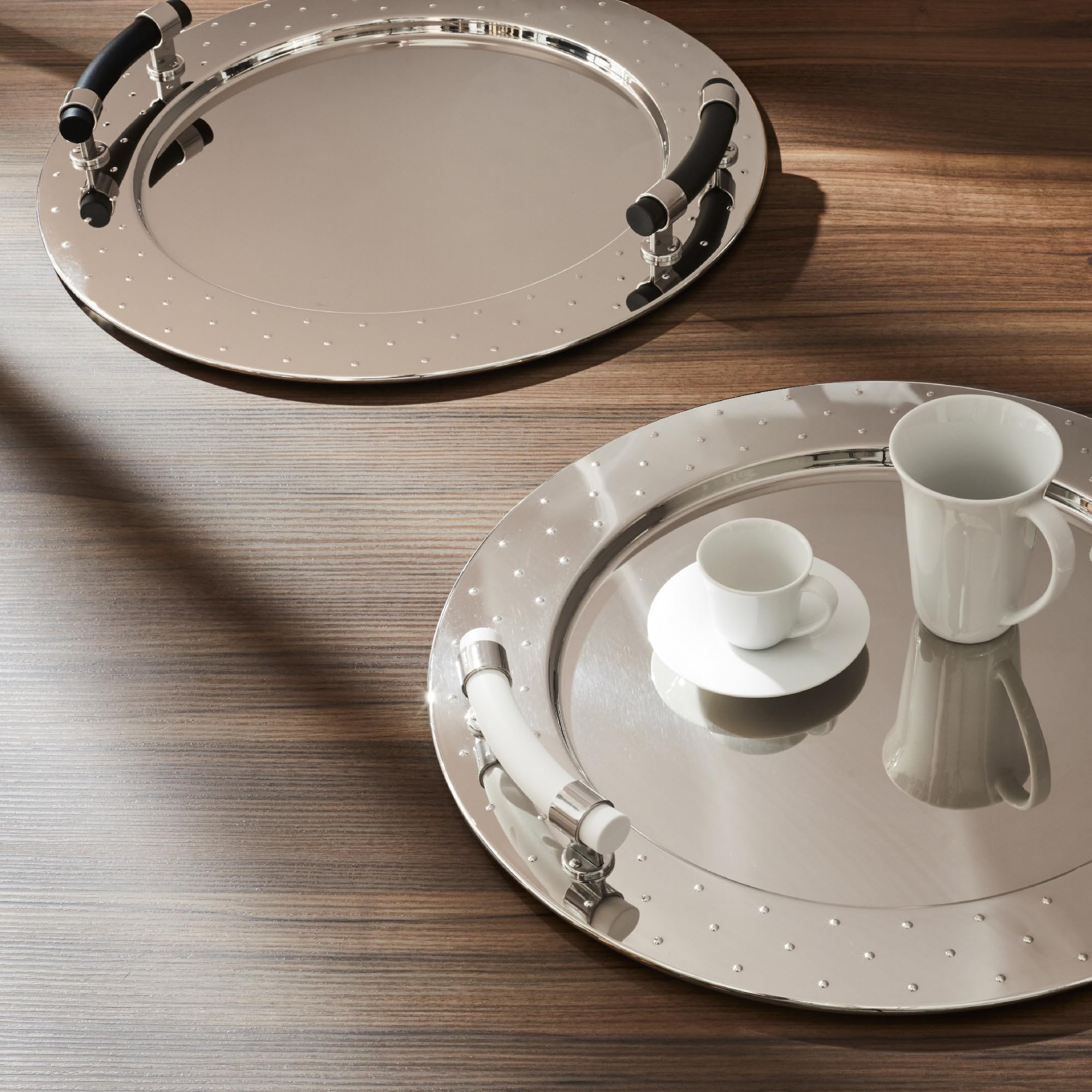 Alessi MGVASS Vassoio Rotondo Nero 48 cm Acciaio Lucido