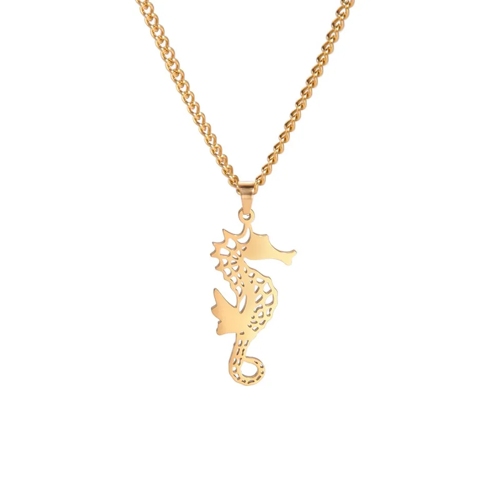 Eueavan Necklaces collana cavalluccio marino oro