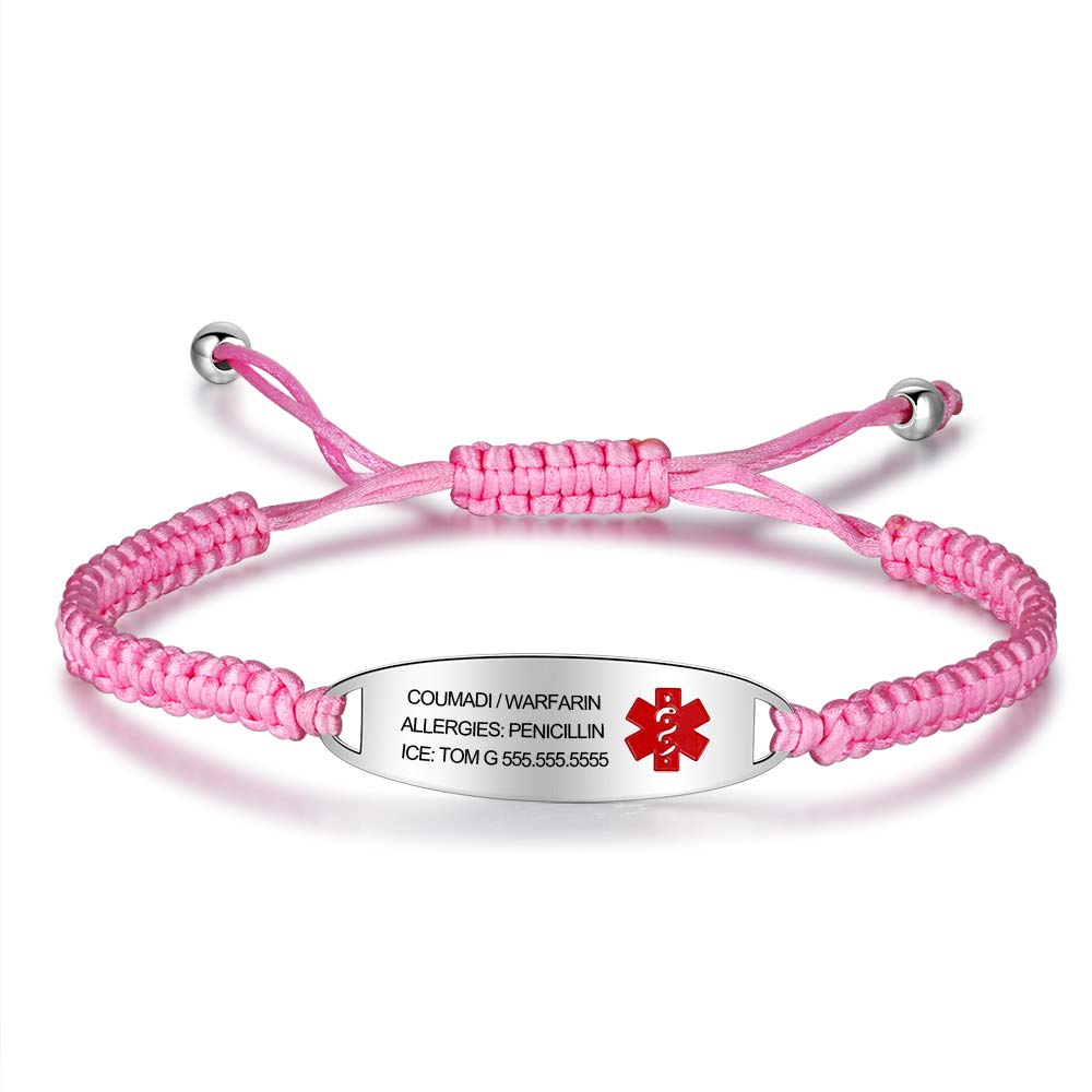 Jessemade Gioielli braccialetto acciaio personalizzato SOS