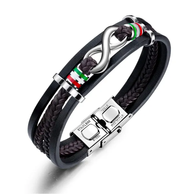 INFINIONLY Fashion Bracelets bracciale uomo pelle infinito