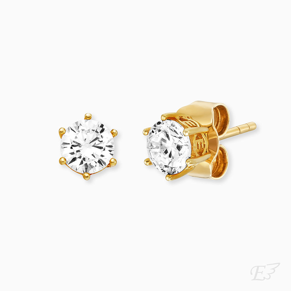 Engelsrufer Ohrringe Orecchini Shiny Gold Zirconi 5 mm Argento