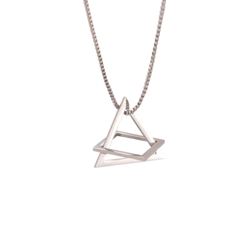 EUEAVAN Necklaces collana acciaio triangolo minimal uomo
