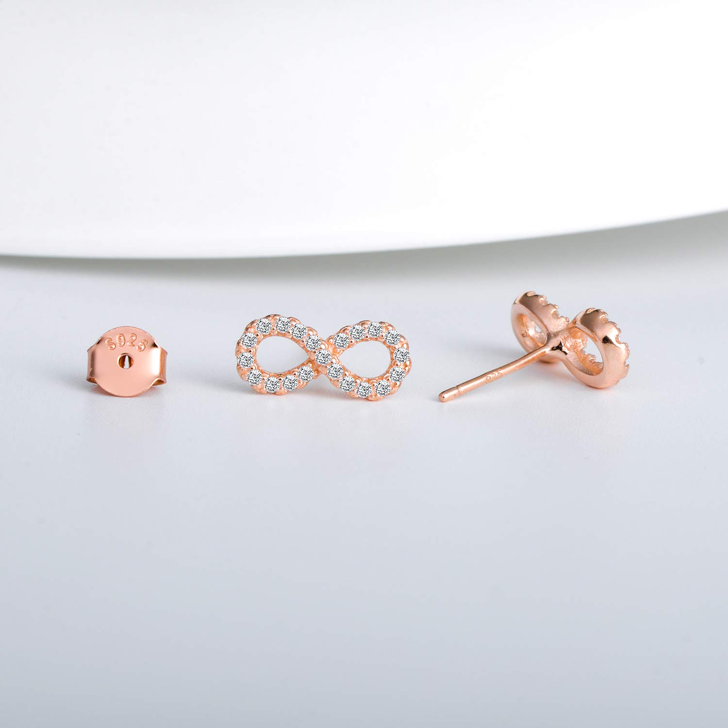 INFINIONLY Infinito orecchini argento oro rosa zirconi