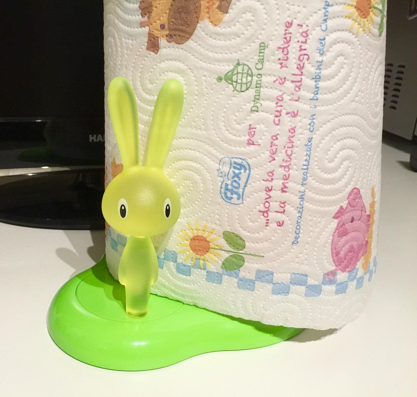Alessi Bunny & Carrot ASG42 GR portarotolo cucina verde