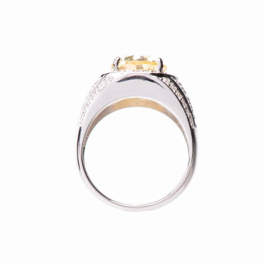 Chic Ad Hoc Anello Fascia Pietra Gialla Ovale
