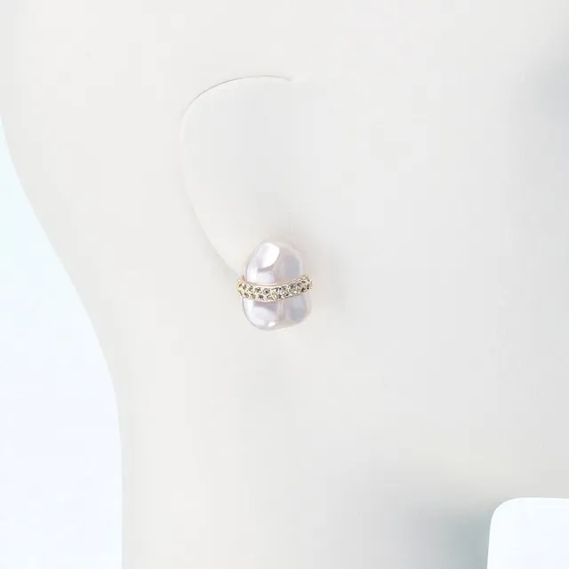 Chic Ad Hoc Orecchini clip orecchino perla oro strass