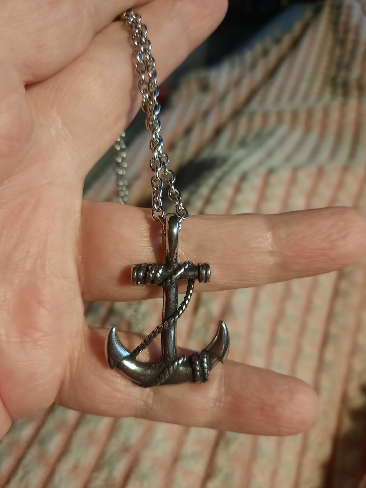 INFINIONLY Fashion collana ancora acciaio argento uomo