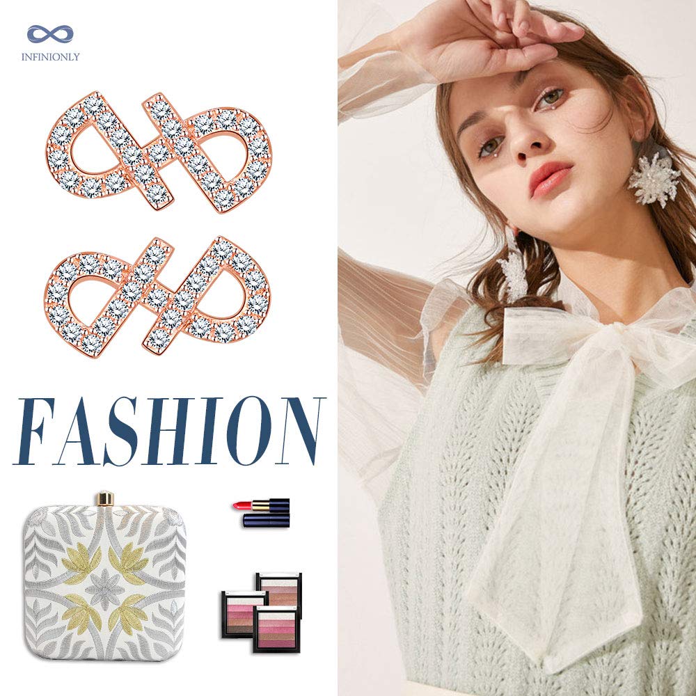 Infinionly Fashion orecchini infinito argento 925 oro rosa
