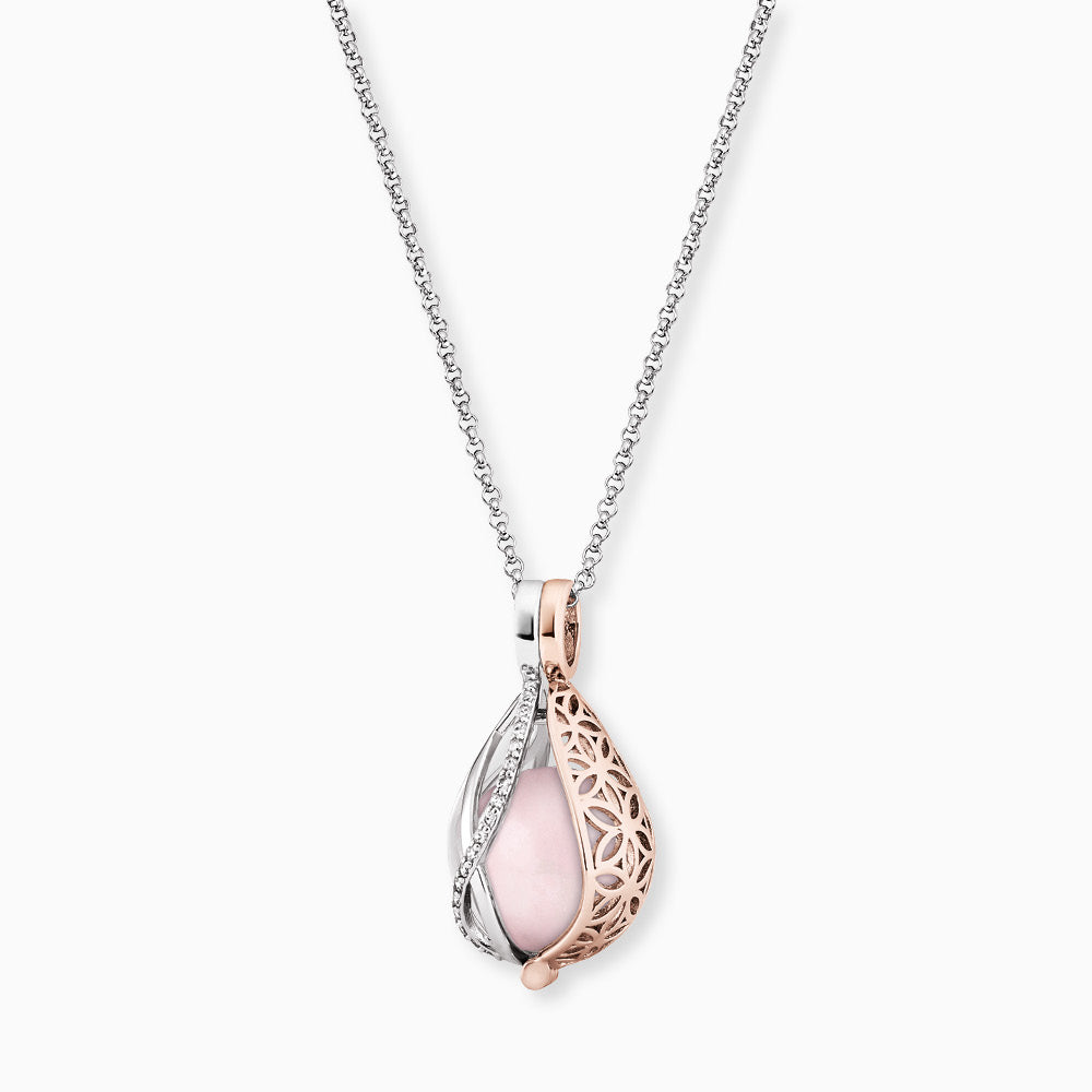 Engelsrufer Himmelsträne Bicolor collana argento quarzo rosa
