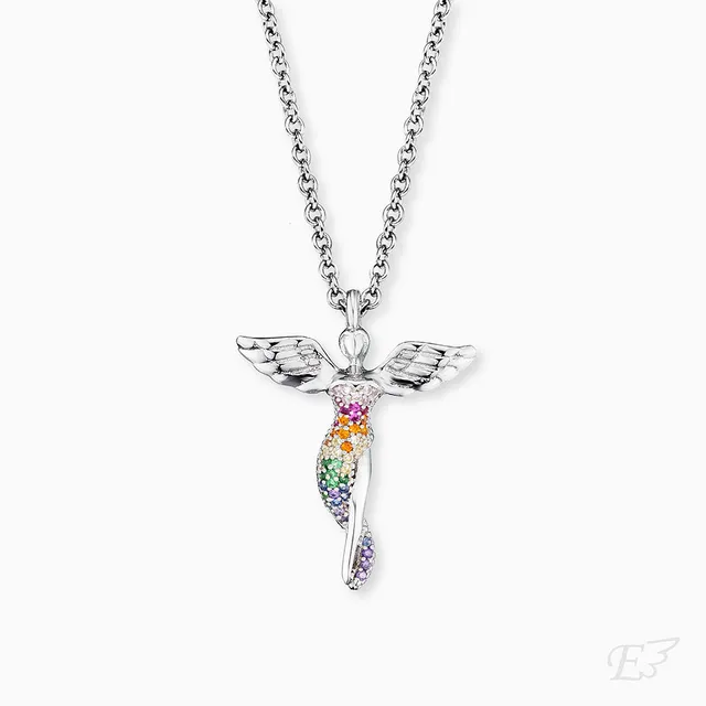 Engelsrufer Angelo Collana Argento 925 Zirconi Multicolor