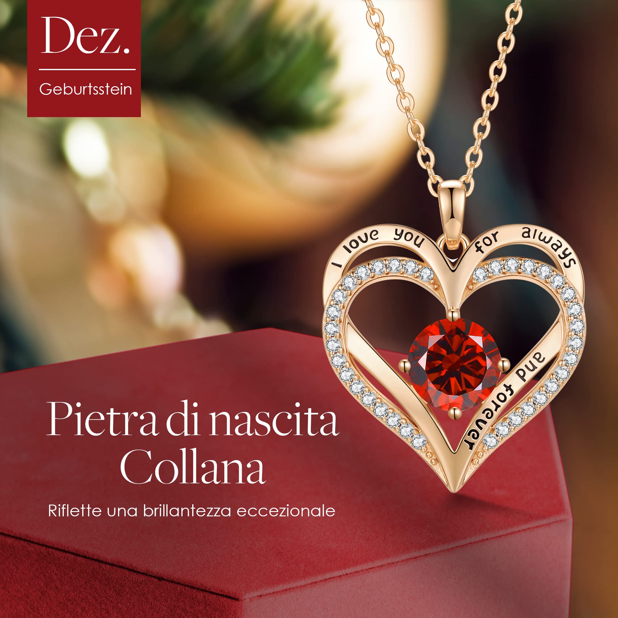 LOUISA SECRET Forever Love Heart collana cuore argento oro rosa mamma