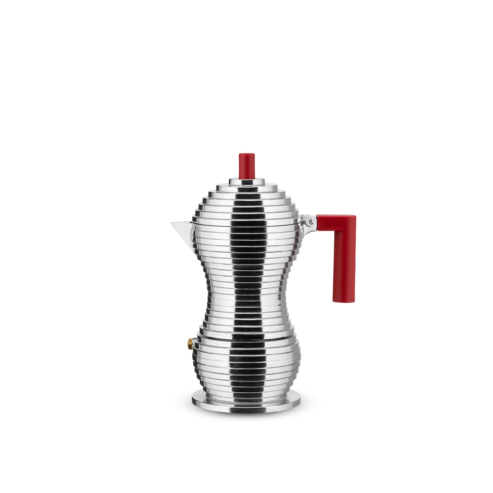 Alessi Pulcina Caffettiera Moka 3 Tazze Rossa Alluminio