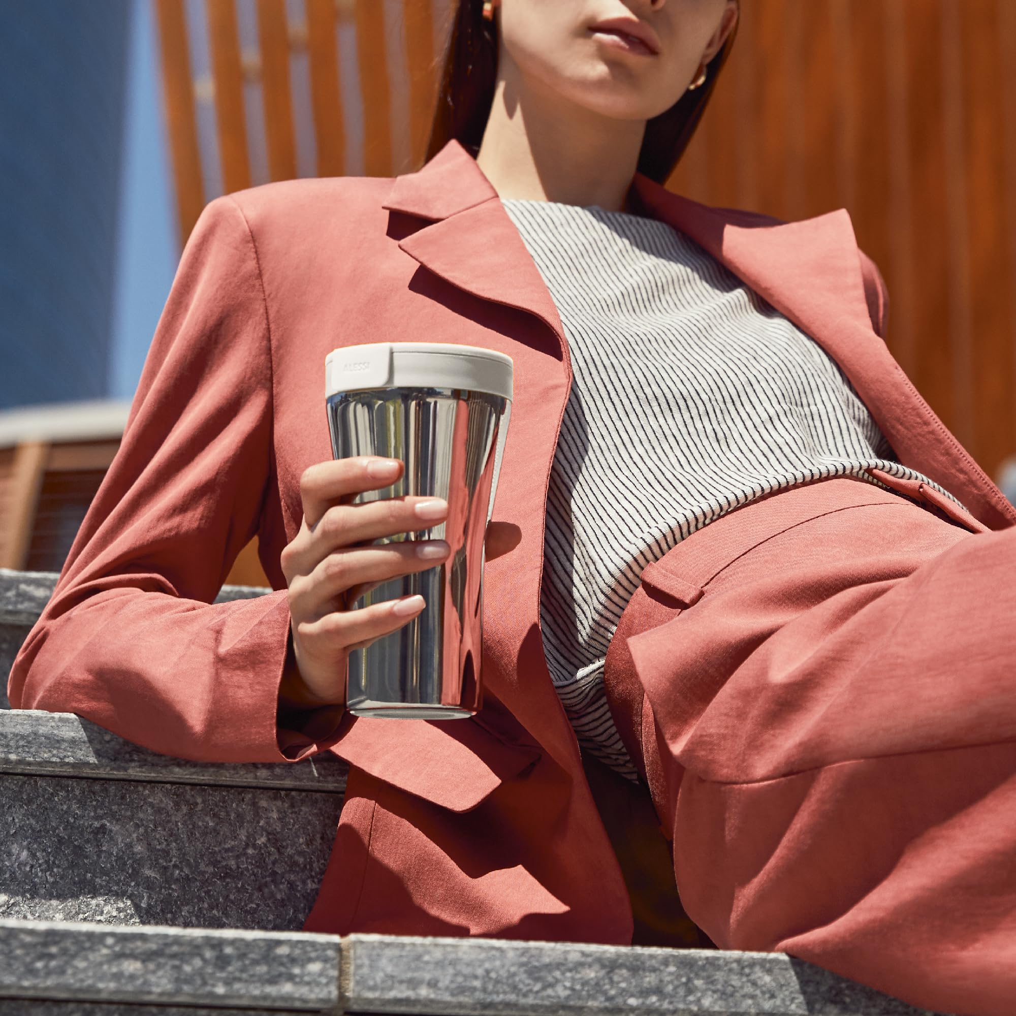 Alessi Caffa GIA24 W Travel Mug Acciaio Bianca Termica