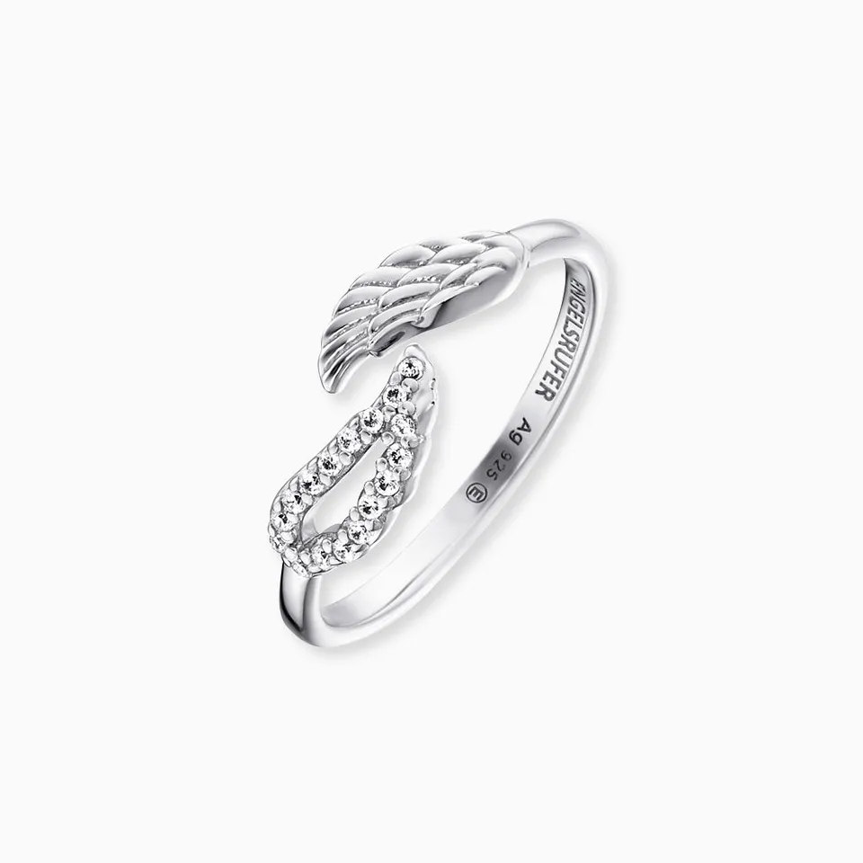 Engelsrufer Ala anello argento zirconia regolabile