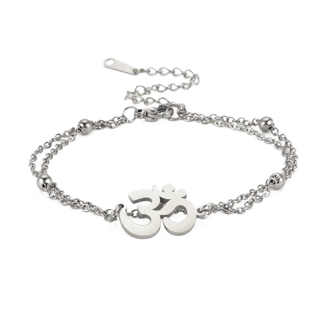 EUEAVAN Bracelets Bracciale Om Argento Yoga Amuleto