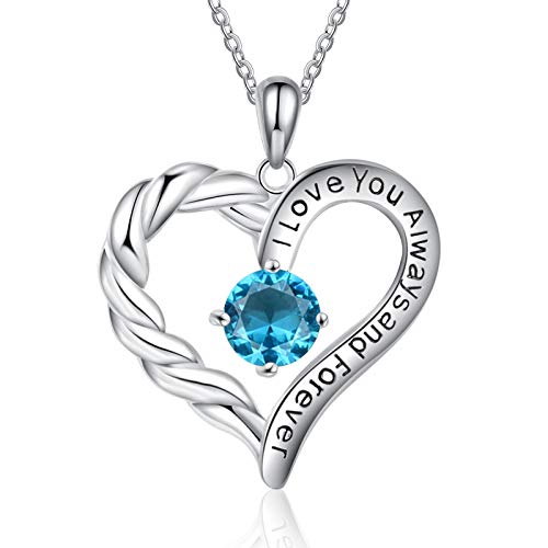 Jessemade Gioielli Collana Cuore Argento 925 Pietra Aprile
