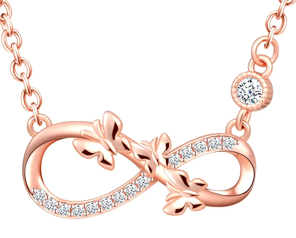 INFINIONLY Fashion Collana argento 925 infinito farfalla
