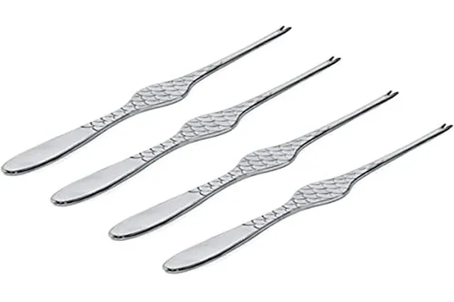 Alessi Colombina Fish FM23/43S4 4 Forchettine Crostacei Acciaio