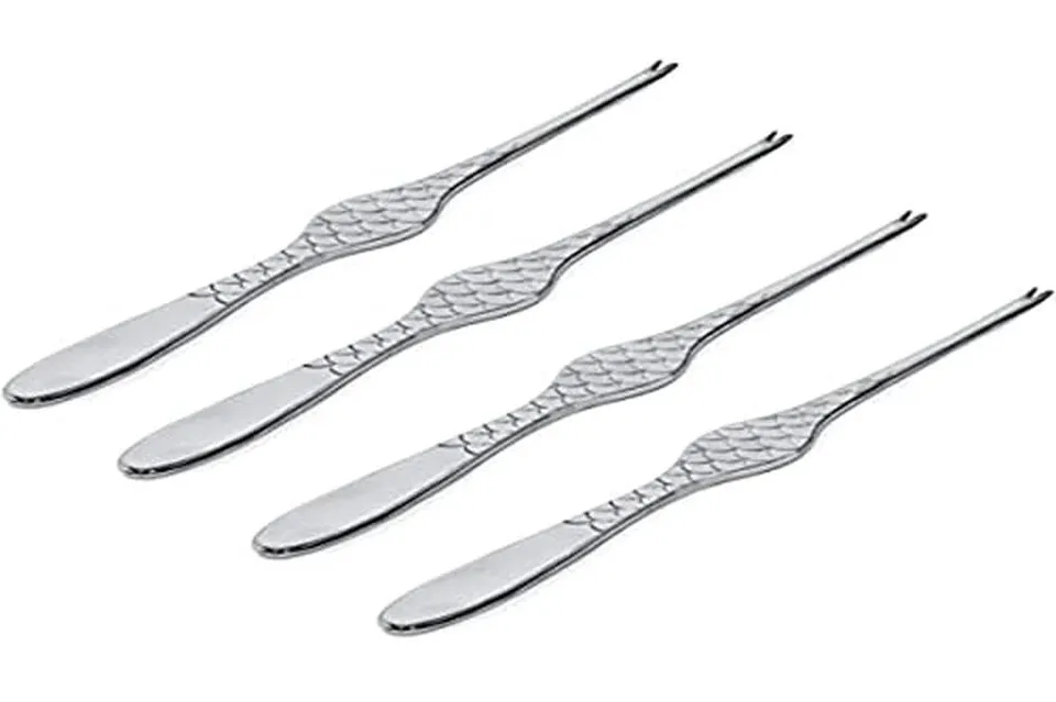 Alessi Colombina Fish FM23/43S4 4 Forchettine Crostacei Acciaio