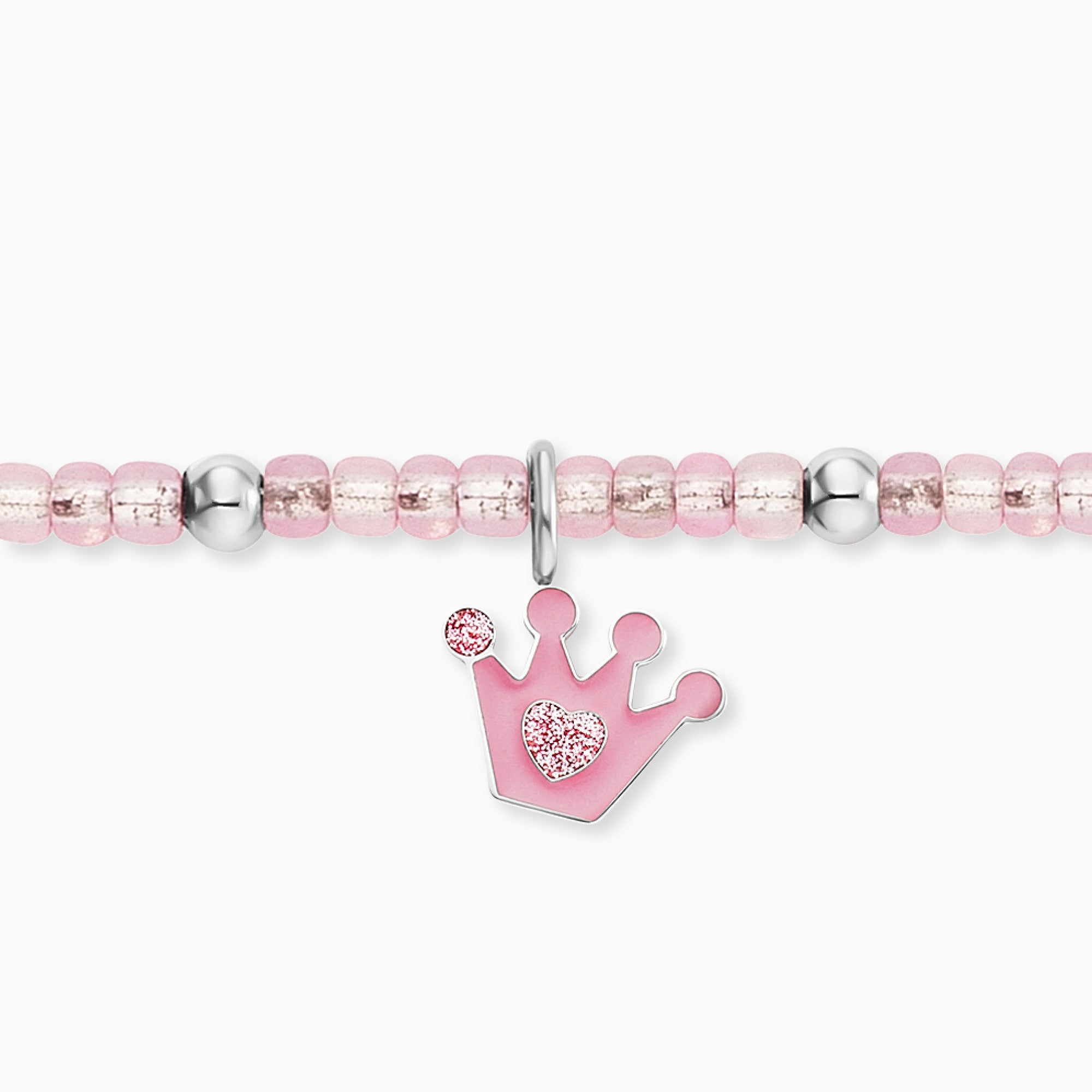 Engelsrufer Glitzerkrone Bracciale Bimba Perline Rosa
