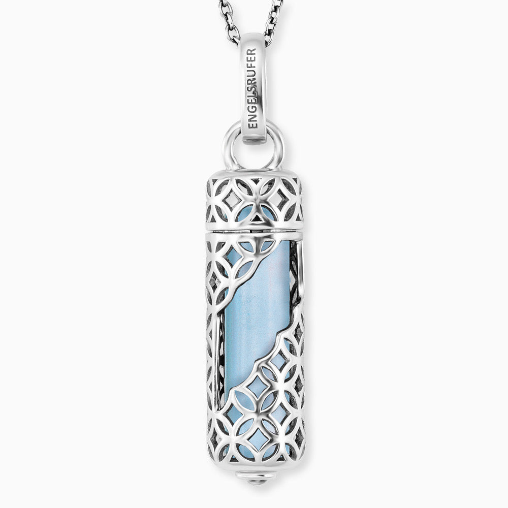Engelsrufer Powerful Stone collana agata blu argento M