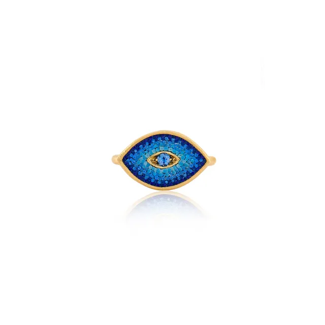 Le Sibille Anelli Pixel Ring anello oro zaffiri talismano