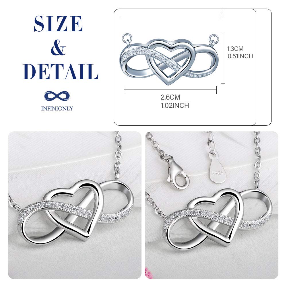 Infinionly Fashion collana argento 925 cuore infinito zircone
