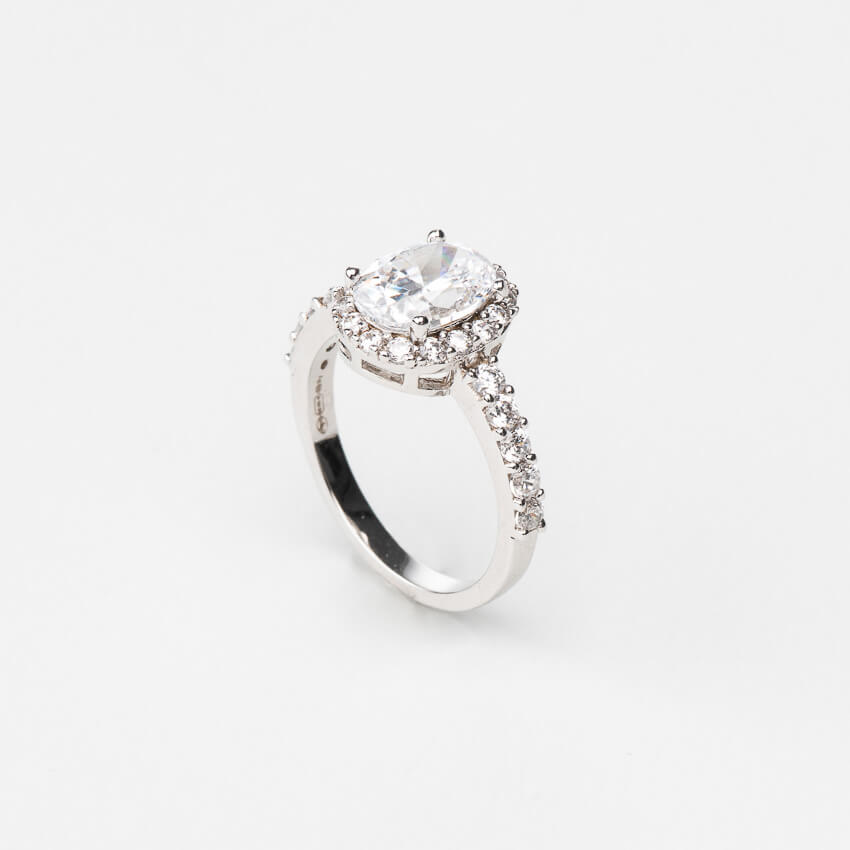 Chic Ad Hoc Anelli Anello in argento pietra ovale