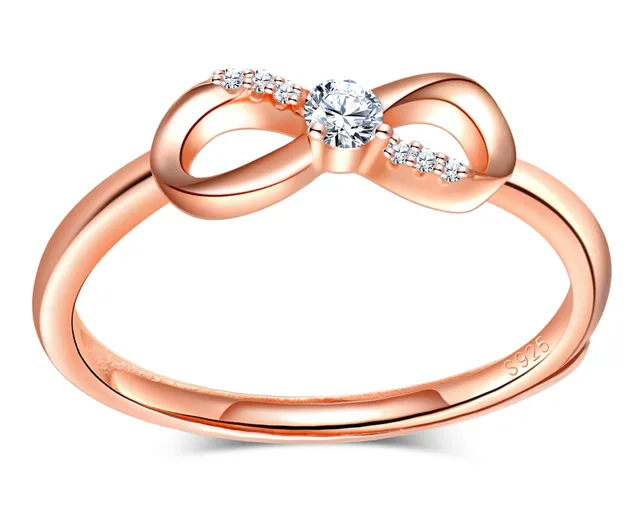 INFINIONLY Fashion Rings anello infinito argento rose gold regolabile