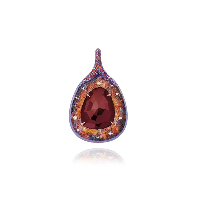 Le Sibille Venus Pendente titanio granato rodolite