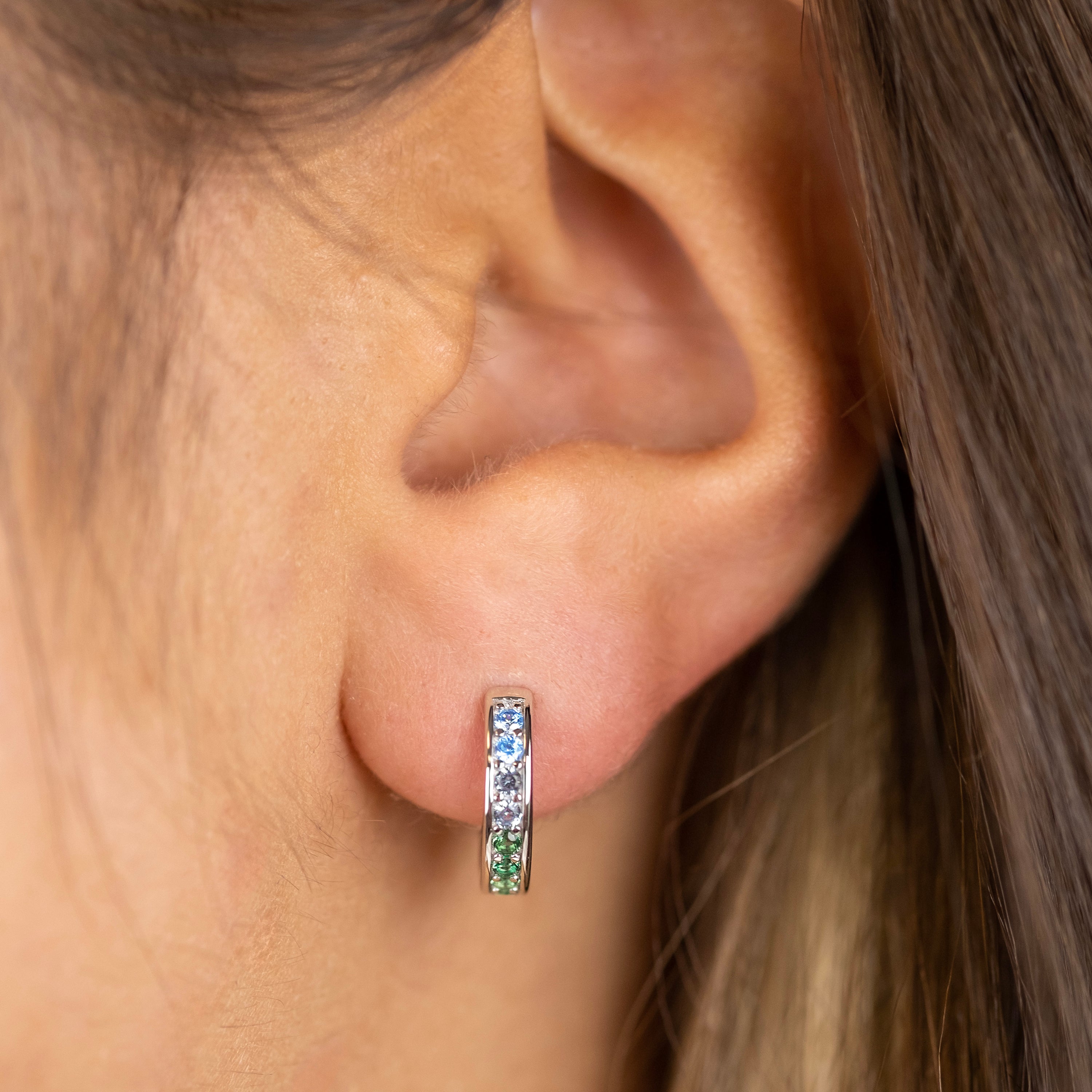 Engelsrufer Creolen orecchini argento zirconia multicolor