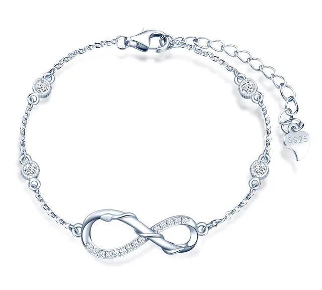 INFINIONLY Fashion Bracelets B-diamante bracciale argento serpente