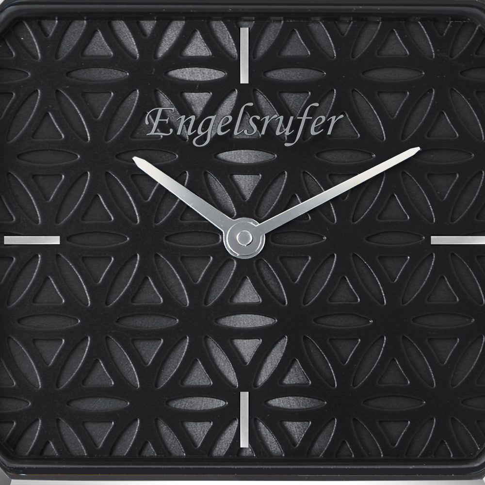 Engelsrufer Uhren Lebensblume Schwarz orologio acciaio nero argento