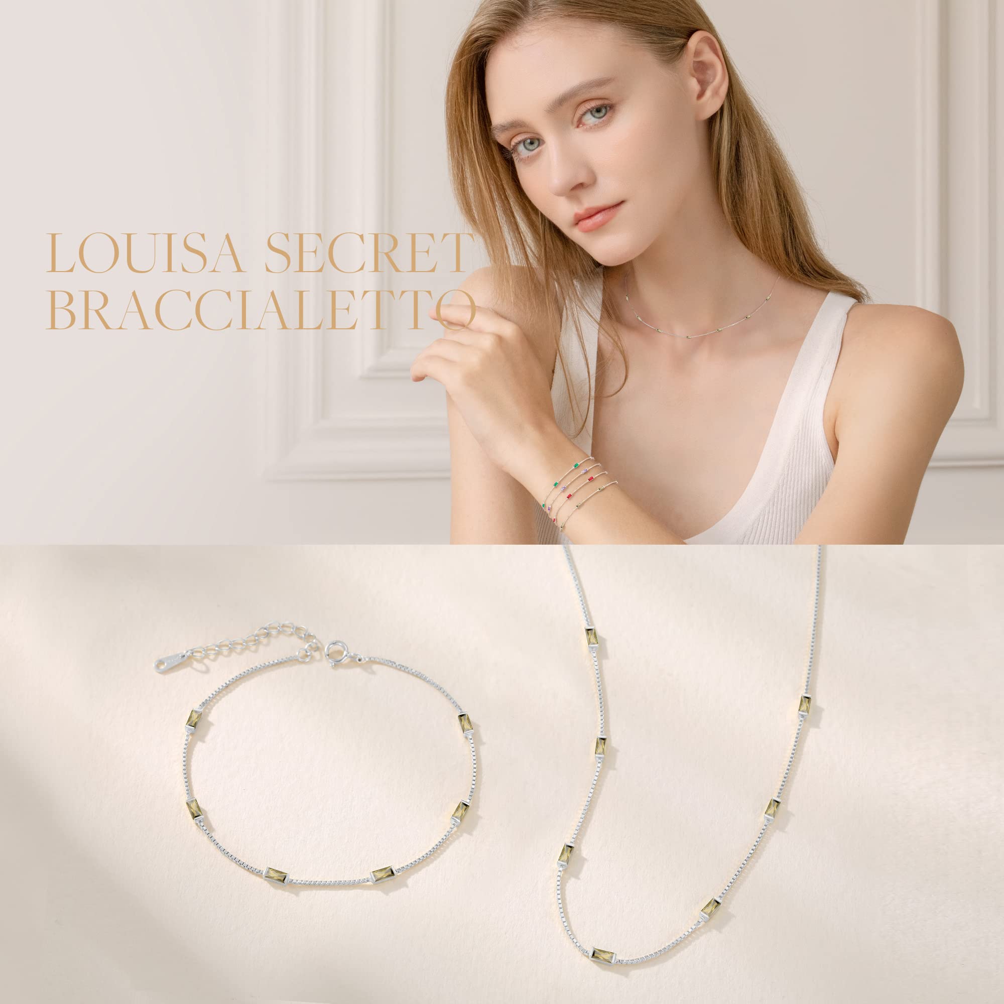 LOUISA SECRET Bracelets Bracciale argento 925 zirconi agosto