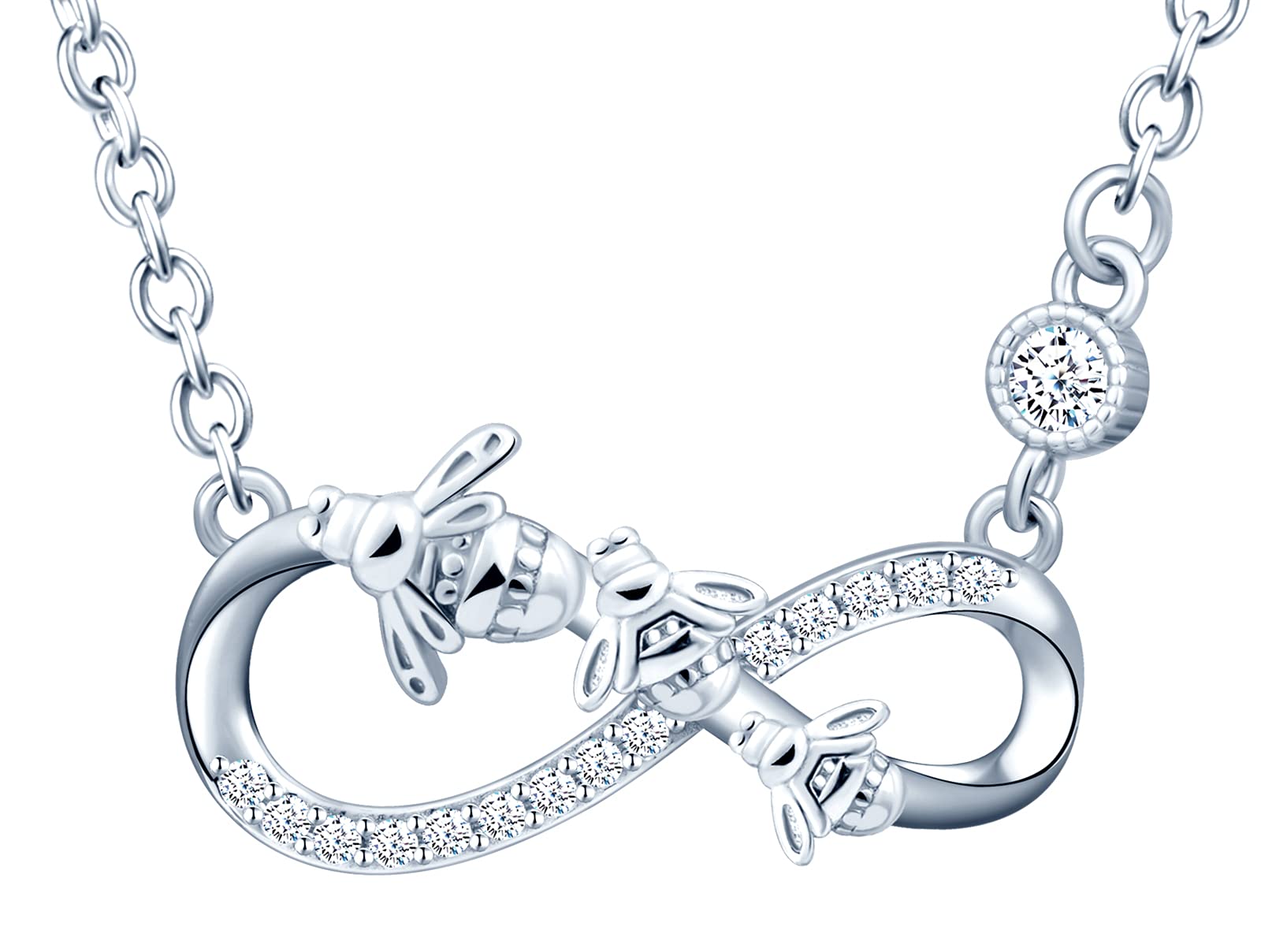 INFINIONLY Collana Infinito Ape Argento 925 con Zircone