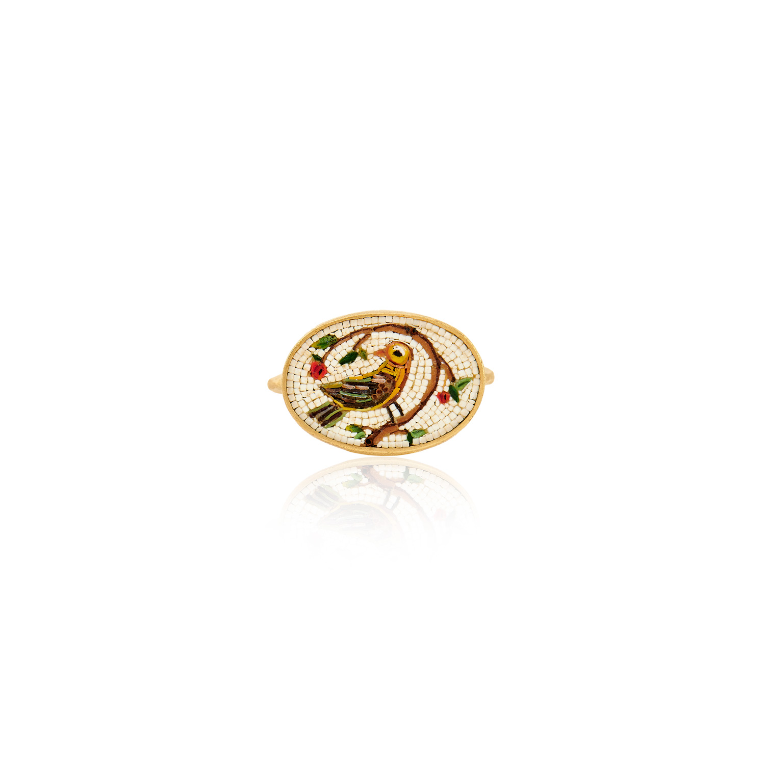 Le Sibille Anelli Sparrow Anello oro micromosaico