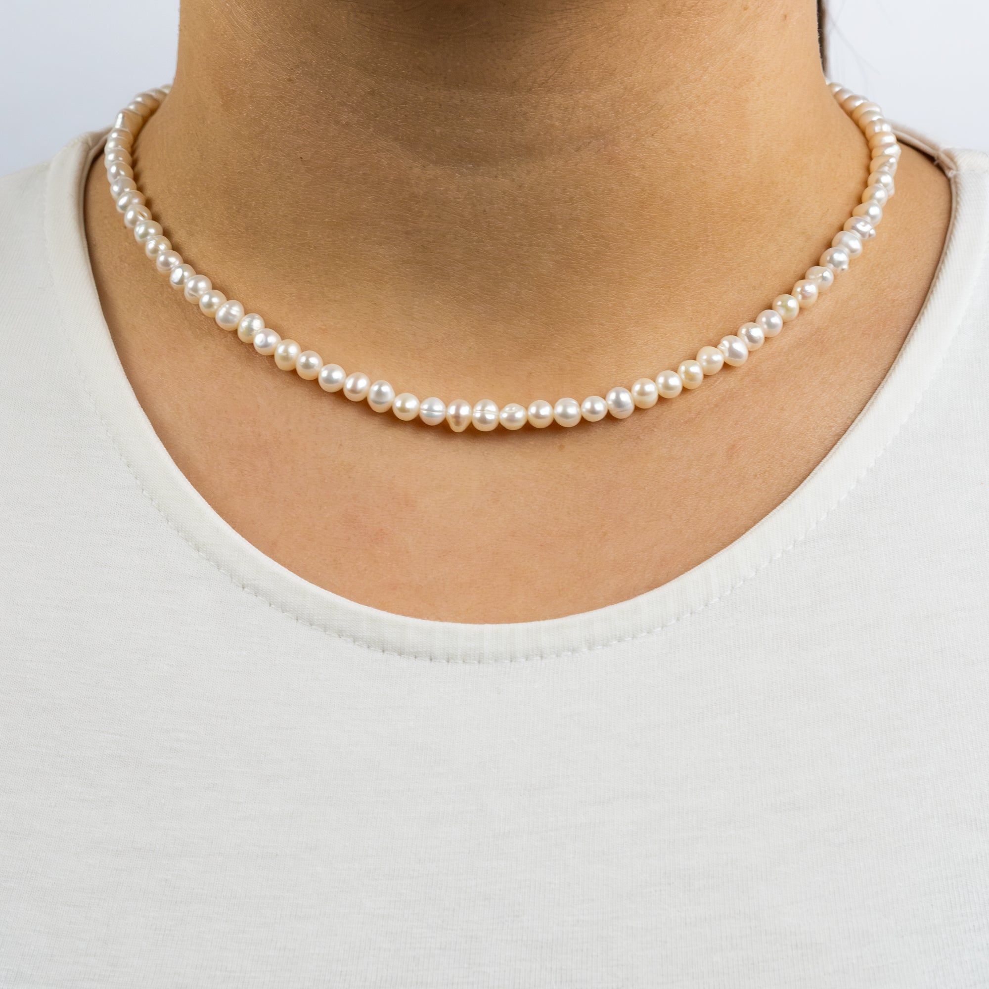 Engelsrufer Ketten Collana Perle Acqua Dolce Argento 40cm