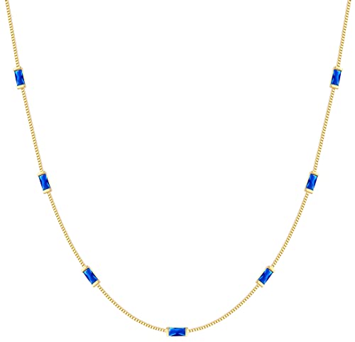 LOUISA SECRET collana argento 925 placcato oro 14k zirconi