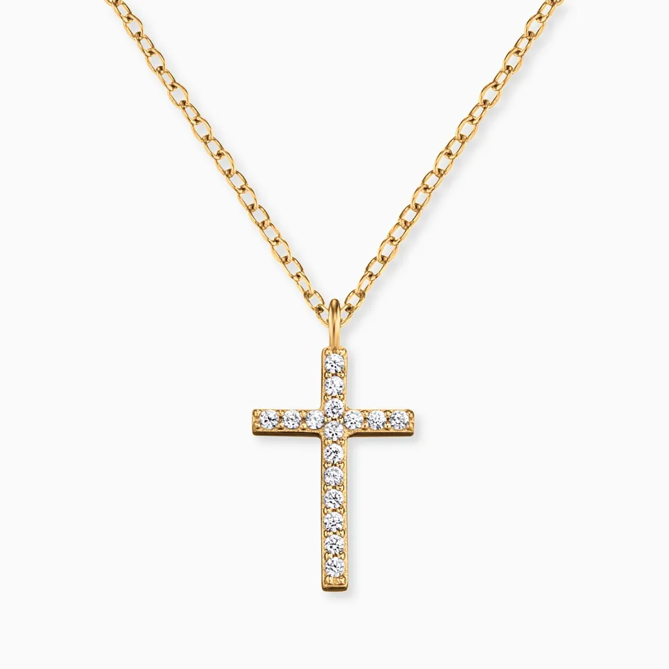 Engelsrufer collana oro 375 croce diamanti donna