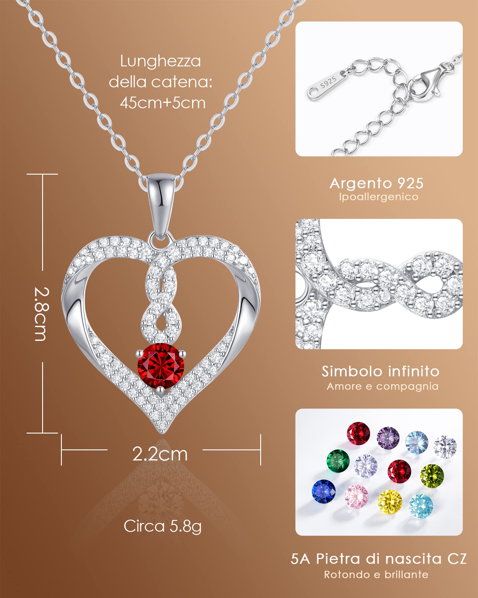 Louisa Secret Necklaces Cuore Infinito collana argento 925