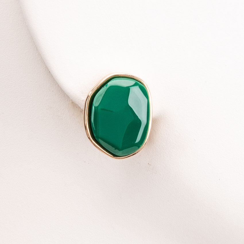 Chic Ad Hoc Orecchini clip orecchini bottone oro verde