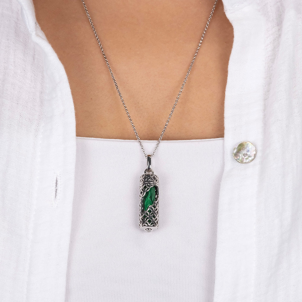 Engelsrufer Powerful Stone Collana Argento Malachite M