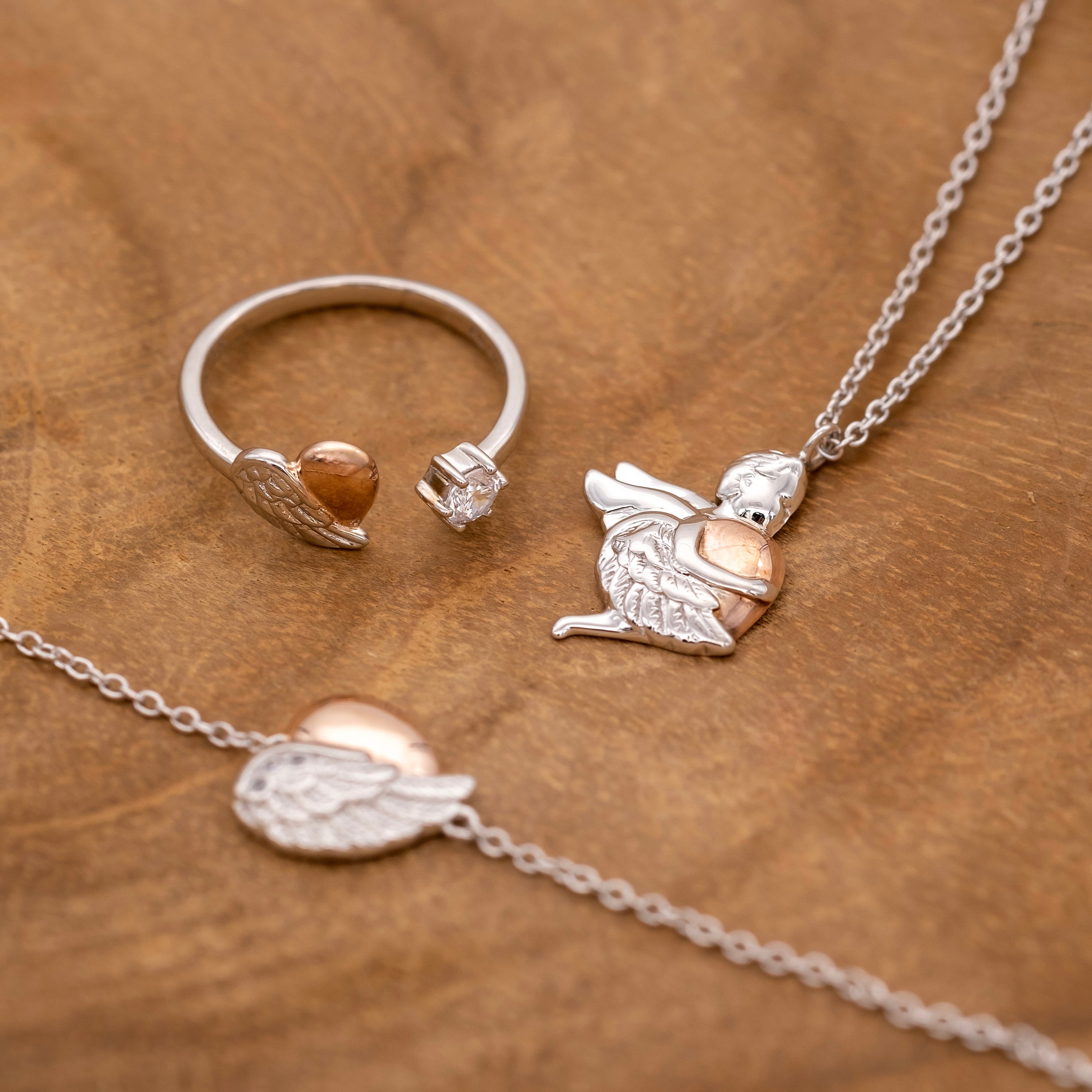Engelsrufer Schutzengel Collana Argento Angelo Bicolore