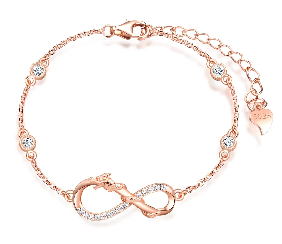 INFINIONLY Fashion Bracelets bracciale argento drago diamante