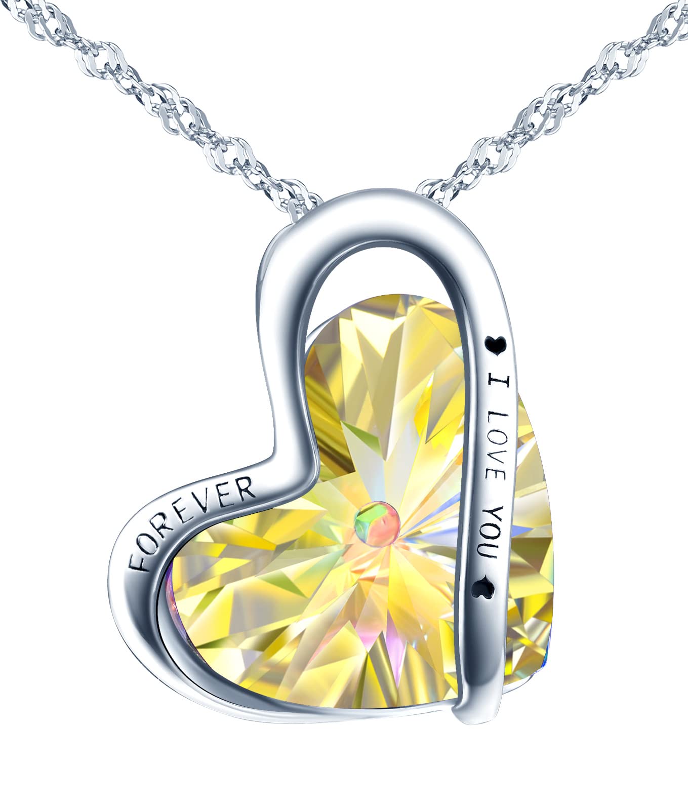INFINIONLY Cuore dell'Oceano collana cuore argento viola 45 cm