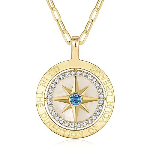 LOUISA SECRET Necklaces collana bussola oro zircone argento
