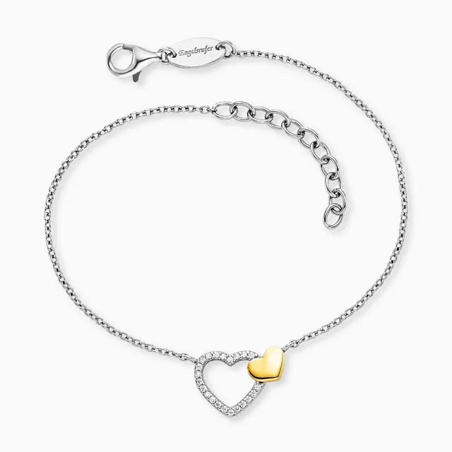 Engelsrufer Cuori Bracciale Argento Bicolor Zirconia