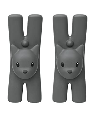 Alessi Lampo MMI32CS B mollette magnetiche gatto set 2 pezzi nero
